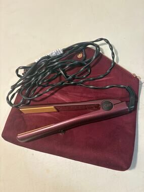 i.CHI by CHI 1" Ceramic Hairstyling Flat Iron w/ Velvet Clutch - Maroon/Crimson